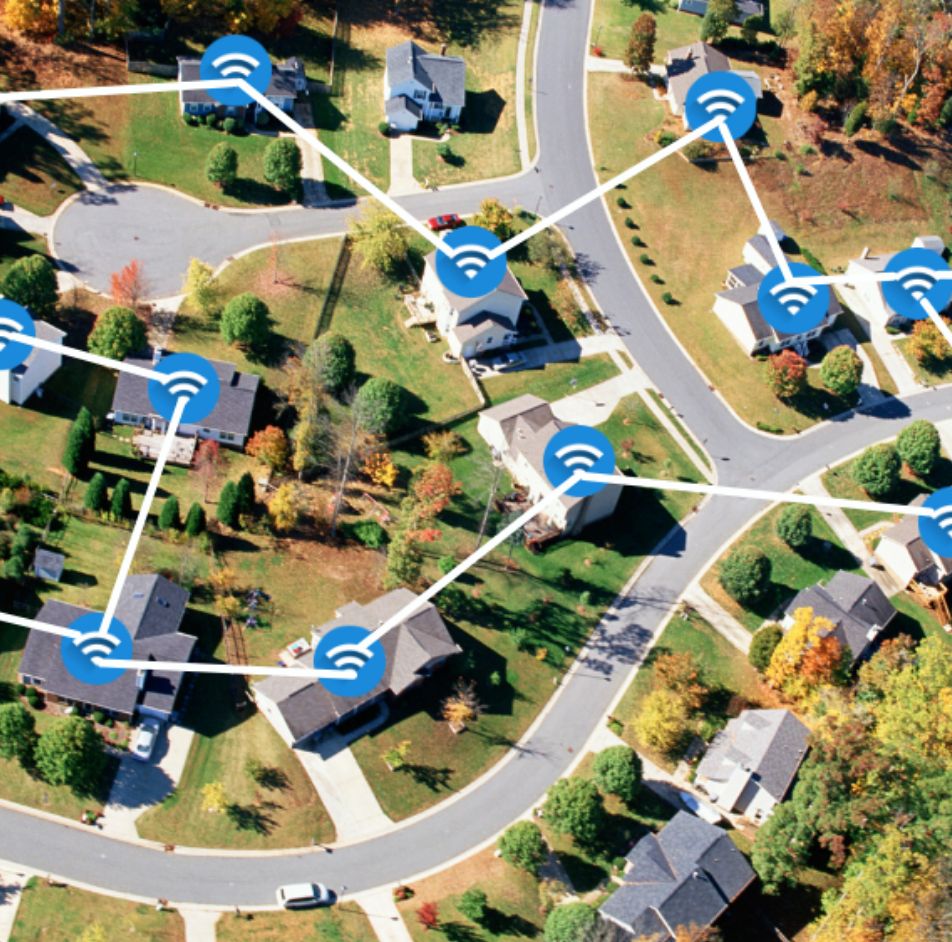 GigAir mesh network is shown in a rural alberta town.