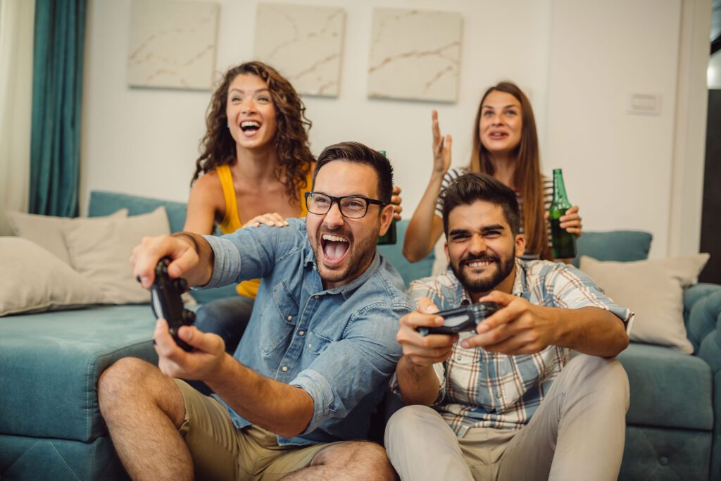 Playing video games using Gigabit wireless internet.