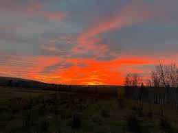 Sunset over the fields near Colinton, Alberta