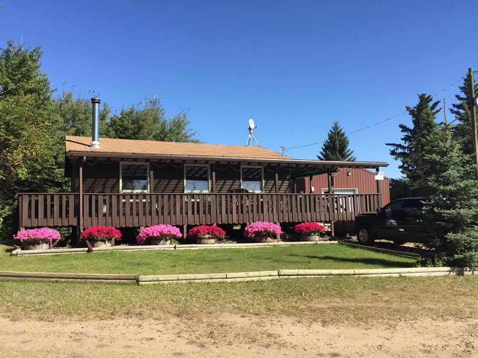 Hardisty Agricultural Society building with rooftop connectivity equipment