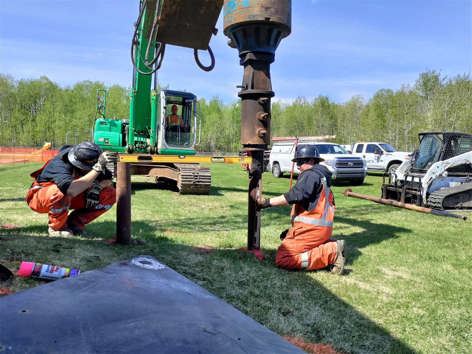 MCSnet crew setting the foundation for a new tower site in rural Alberta